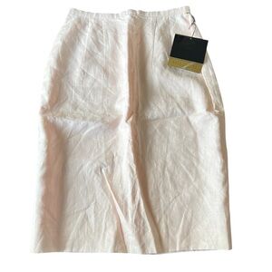Dana Brooke Petites Linen Light Pink Pencil Skirt Size 2 Minimalist Neutral